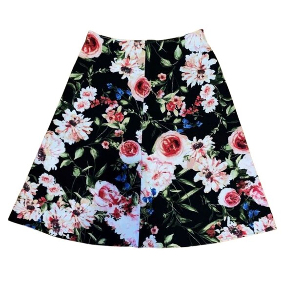 New York & Company Stretch Floral Flare Zip Up Skirt - Size 8 - Picture 3 of 10
